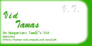 vid tamas business card